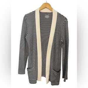 Lauren Ralph Lauren Cotton Blend Open Front Long Cardigan Sweater Large